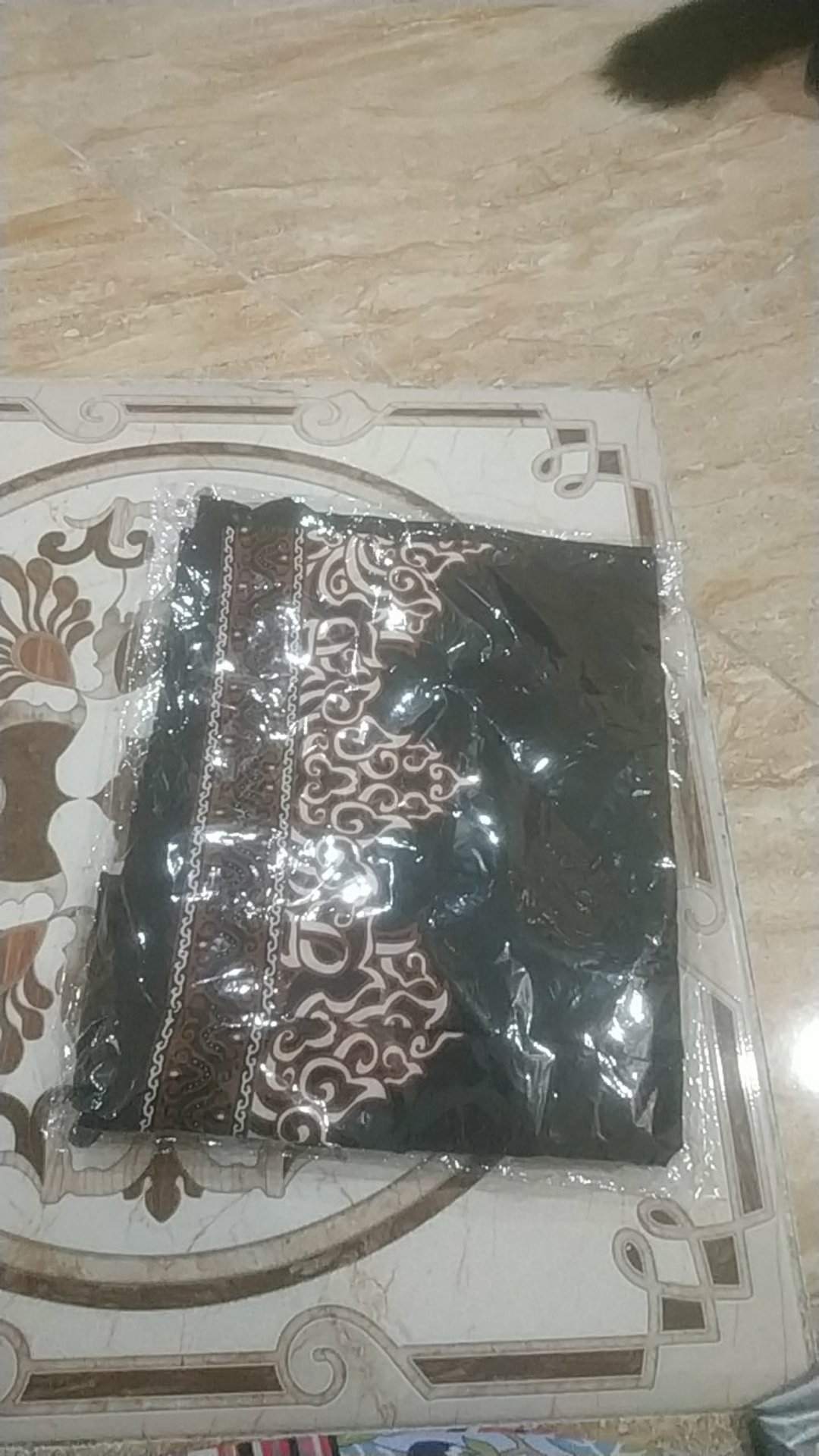 Stelan Clana Sarung Dan Koko Tumpal Kosong Batik Solo Moden Lengan Panjang