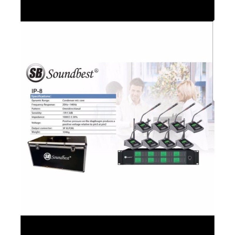 Mic Wireless Meja/Conference Soundbest IP8 Podium ( Digital 8 Mic )