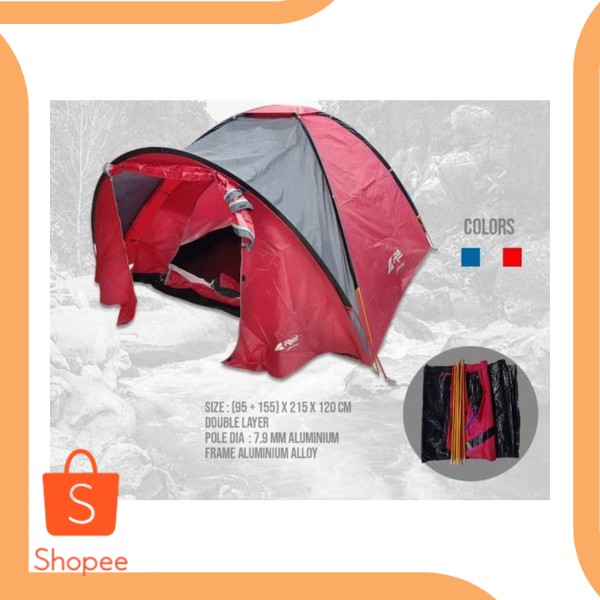 Tenda Camping 2-3 Orang Double Layer - Rei Kerinci A Tent 3P Original
