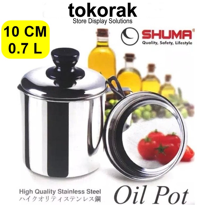 OILPOT TEMPAT PENYARING MINYAK 1100 700 ML SHUMA OIL POT STAINLESS