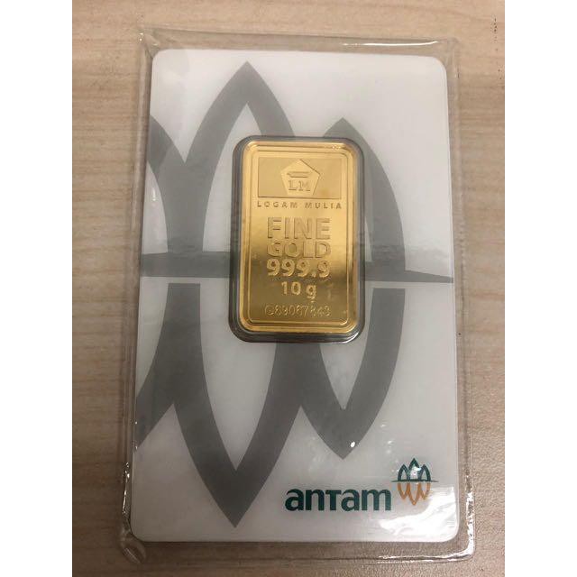 Logam Mulia LM Emas Batangan Antam 10 Gram Asli Cetakan 2019