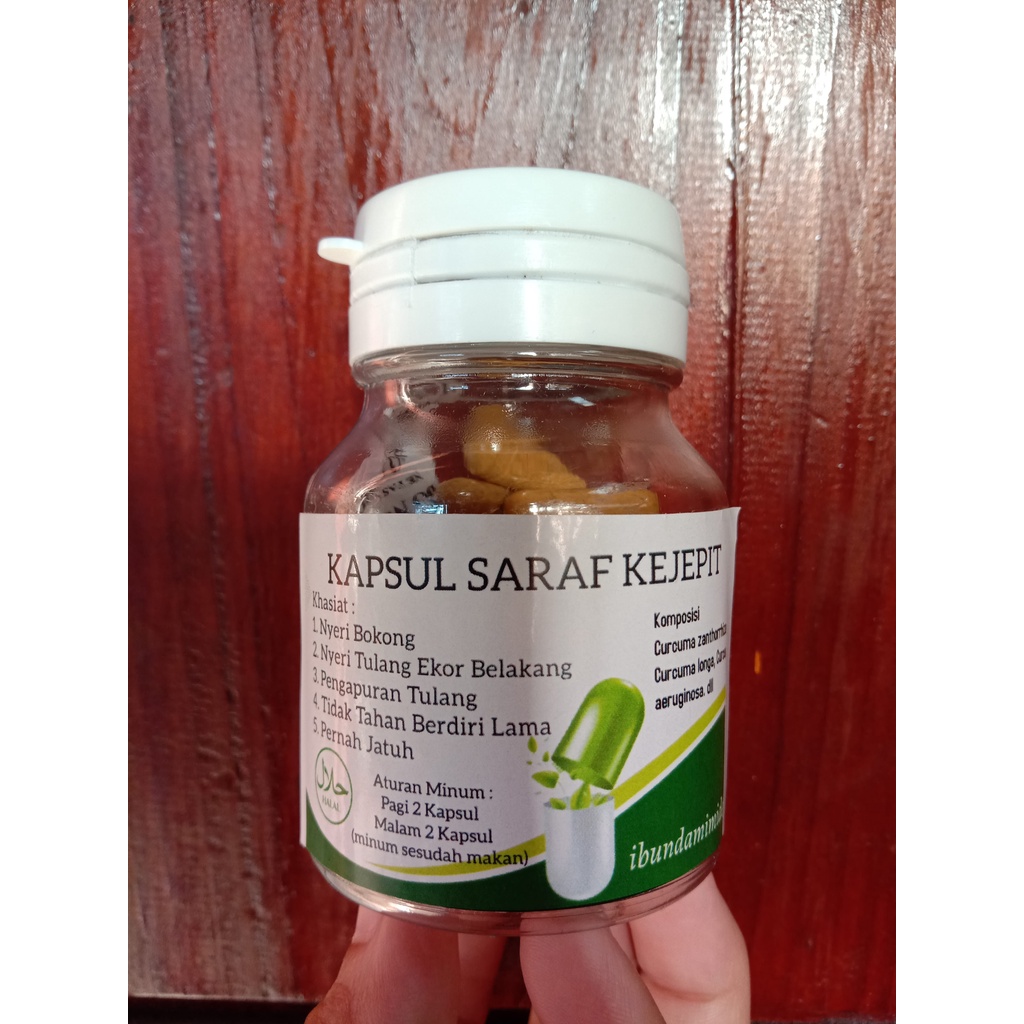 SARAF KEJEPIT SYARAF KEJEPIT OBAT HERBAL SARAF KEJEPIT ENCOK NYERI PINGGANG HNP PENGAPURAN TULANG-KAPSUL isi 40butir