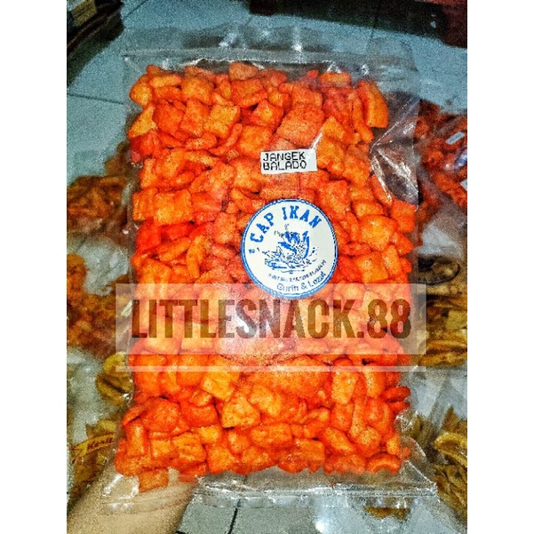 

KERUPUK CAP IKAN JANGEK BALADO 500GR