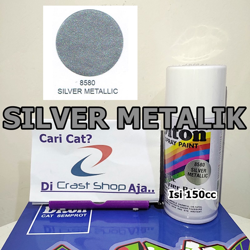 Cat Pilox DITON silver Metallic 8580 150cc warna perak metalik pilok sepeda motor mobil mesin helm