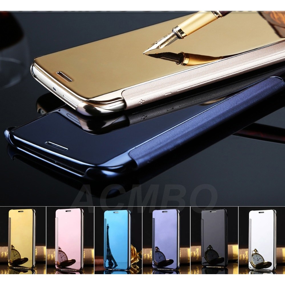 Samsung Galaxy S6 Flat Smart Flip Mirror Case Hard Cover Back Casing