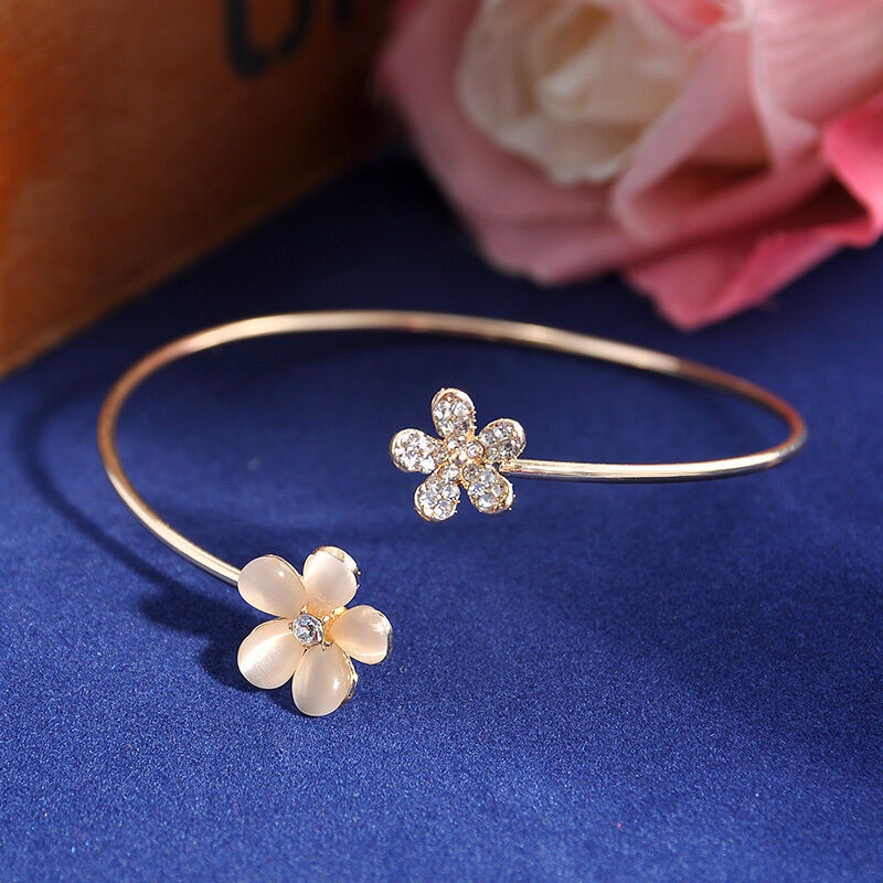 Gelang Daisy Emas Bata Air Membuka Disesuaikan Korea Wanita Aksesoris Fashion Bracelet