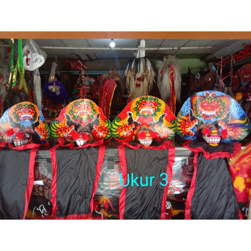 Barongan anak murah plus dipasang klinting dan gondel,   barongan, caplokan, jaranan, pecut