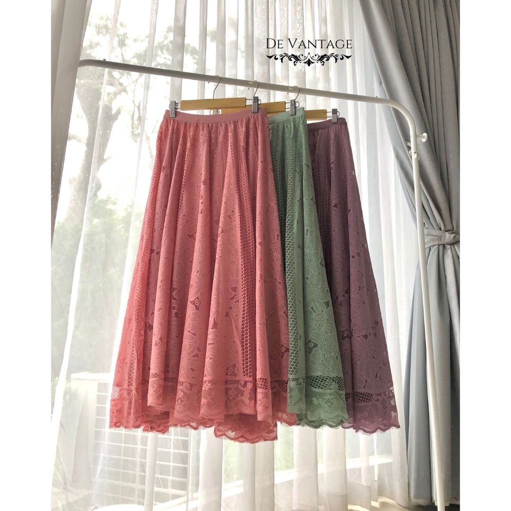 Rok Tutu Brukat / Rok Renda Panjang / Brocade Lace Skirt