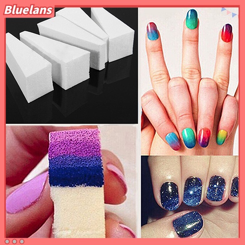 Bluelans 3 Pcs Spons Amplas Kuku Warna Gradasi Untuk Pedicure