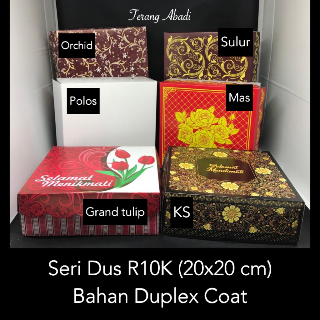 Dus Kue R10K Grand Tulip 20 x 20 x 7 /Dus Roti / Dus Nasi / Dus Kue /Dus Snack Ultah/ kotak kue/ snack box/ dos jajan/ kerdus kaca