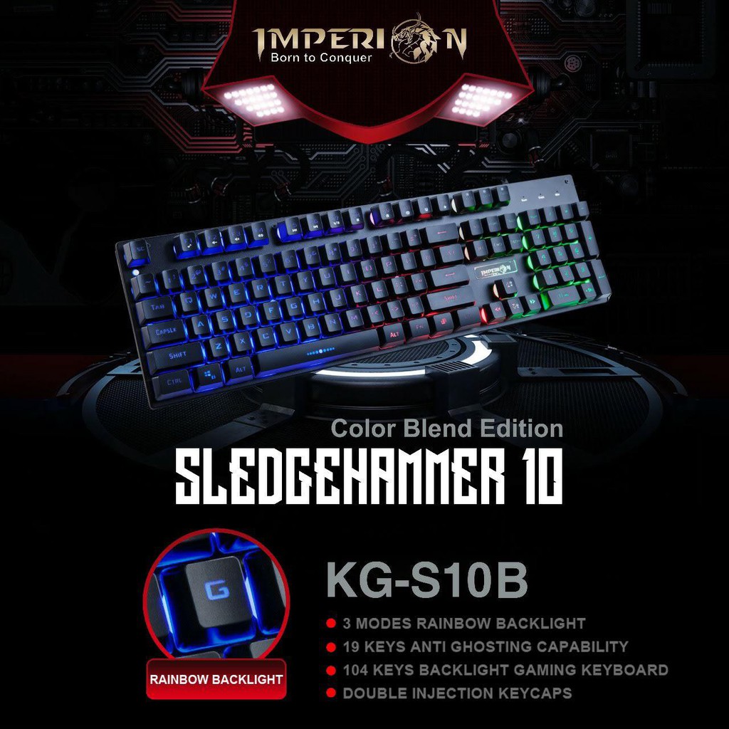 Keyboard Gaming Imperion Sledgehammer KG-S10B KGS10B Gaming Keyboard