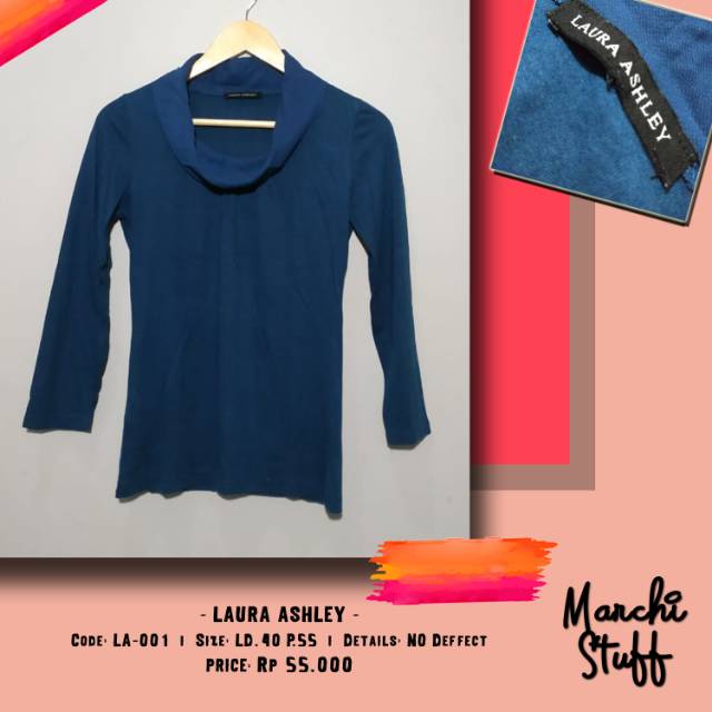 Preloved Laura Ashley Blouse Navy