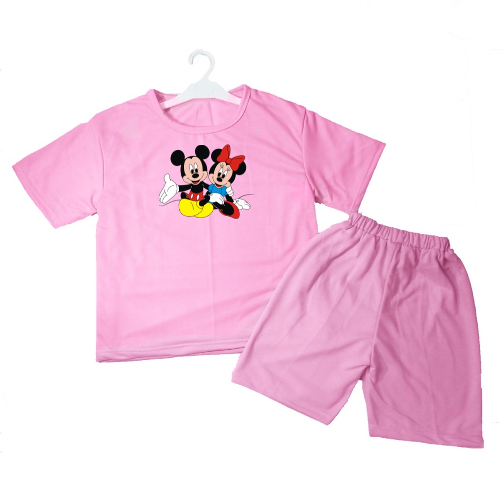 Setelan Kaos Oblong Anak Miki mouse Celana Pendek/Kaos Anak-anak