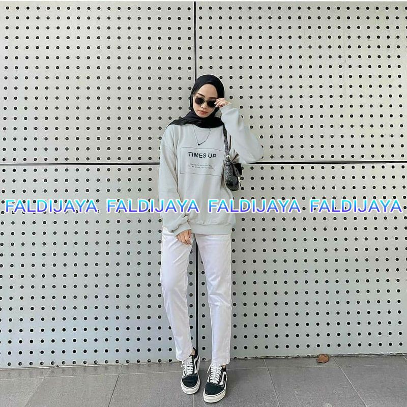 TIMES UP SWEATER WANITA FLEECE KEKINIAN TERMURAH