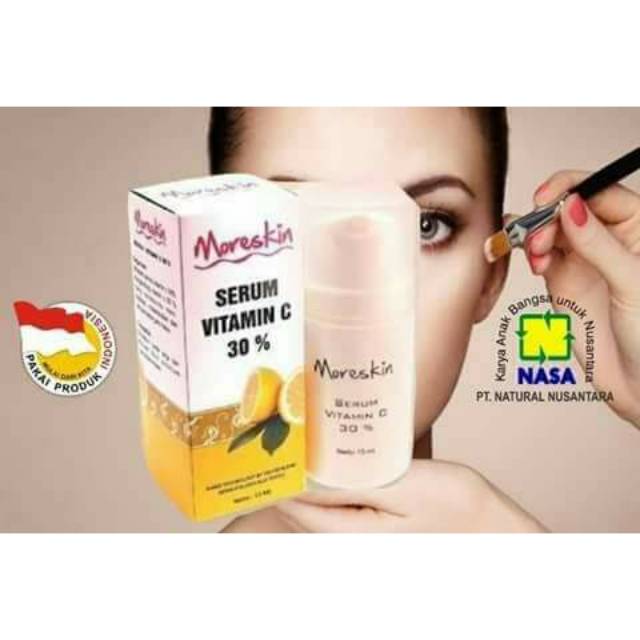 MORISKIN SERUM VITAMIN C ORIGINAL NASA, SERUM MENGHALUSKAN KULIT, ANTI PENUAAN DINI, SERUM PENCERAH