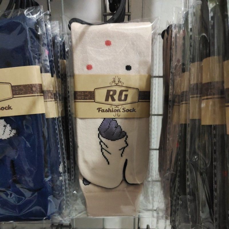 KAOS KAKI JEMPOL MOTIF NILON MUSLIMAH DEWASA SARANGHEO-Cream/ muda