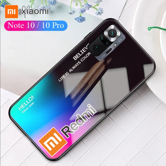 Case Softcase Glass Kaca Gradient Color Xiaomi Redmi Note 10 Pro [SF89] - Casing Hp  - Pelindung Hp