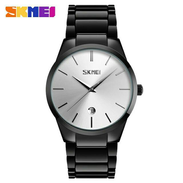 Jam Tangan Pria / SKMEI 9140 Analog Date / Jam Tangan Stainless Steel Analog Original / SKMEI