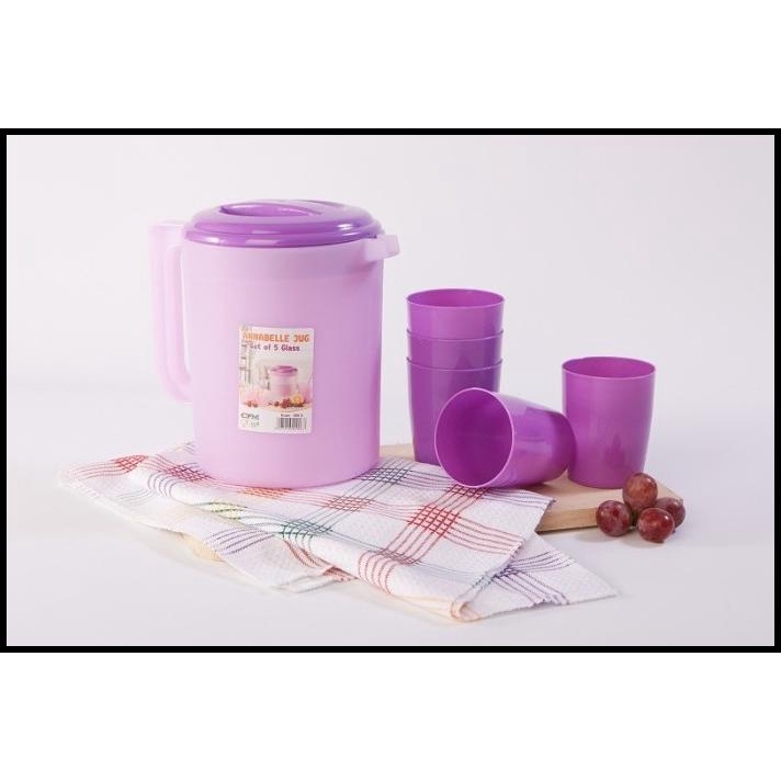 Cpm Annabelle Jug Infused Set Plus 5 Glass Eskan Teko Plastik Gelas