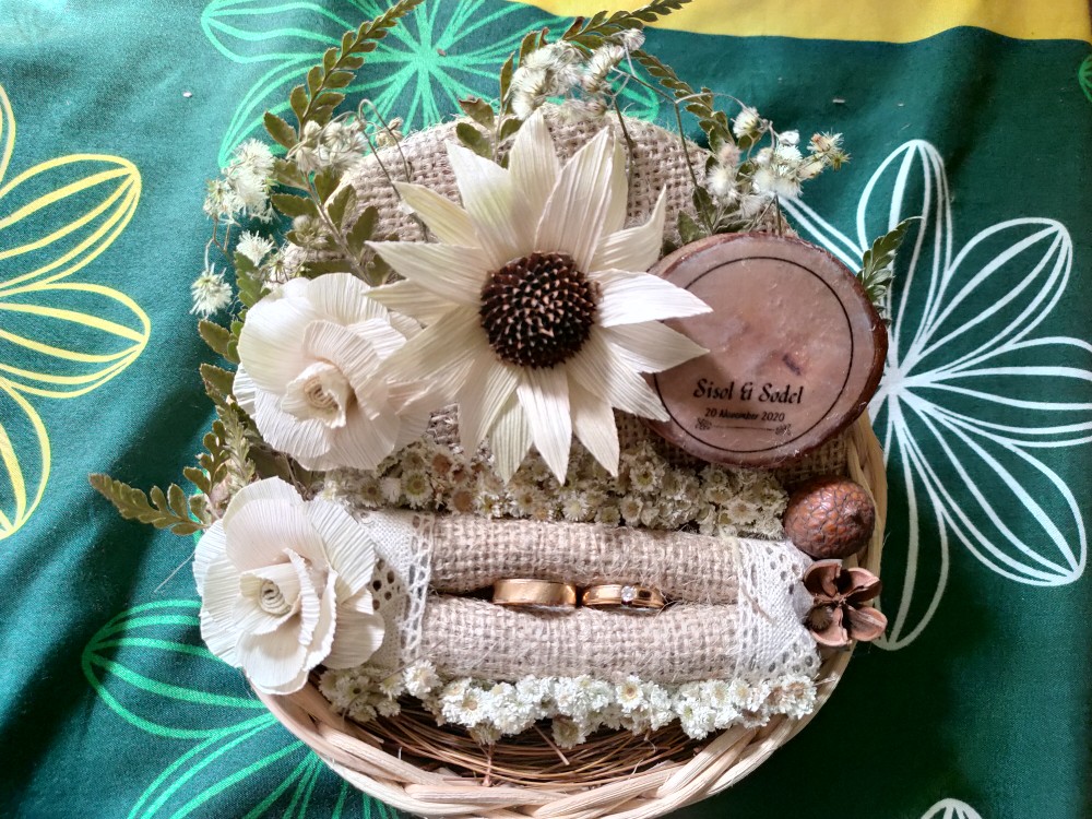 Eternal Natural Rustic/rattan Ring Basket (mahar Tempat Cincin/ring Bearer)