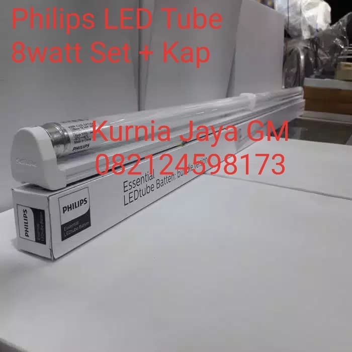 PHILIPS LED TUBE 8WATT SET / LAMPU TL NEON LED PHILIPS 8 WATT 60CM SET