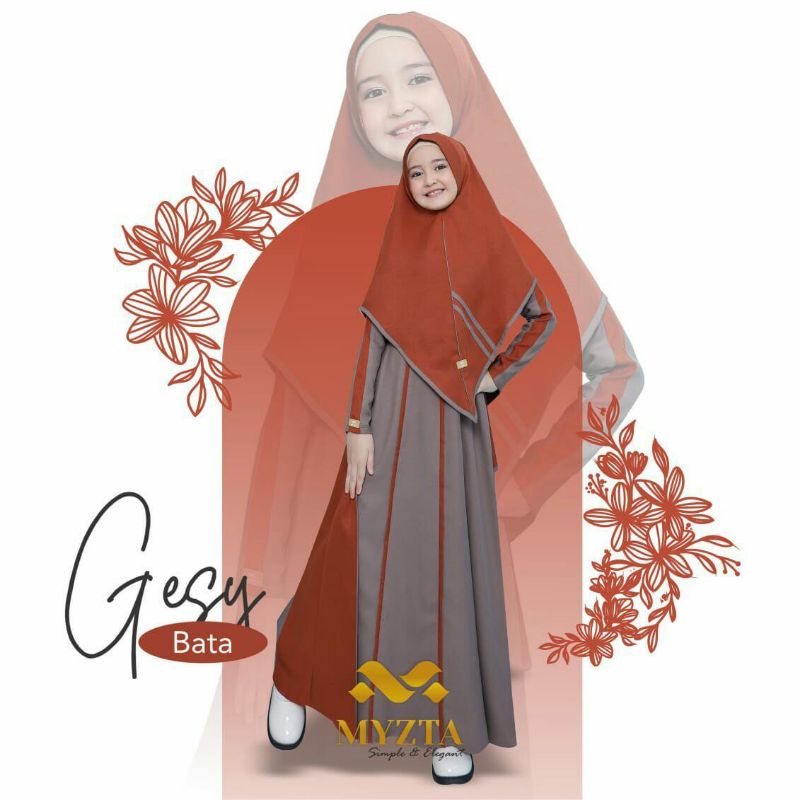 Gamis Gesy series Kids set khimar by Myzta Syari