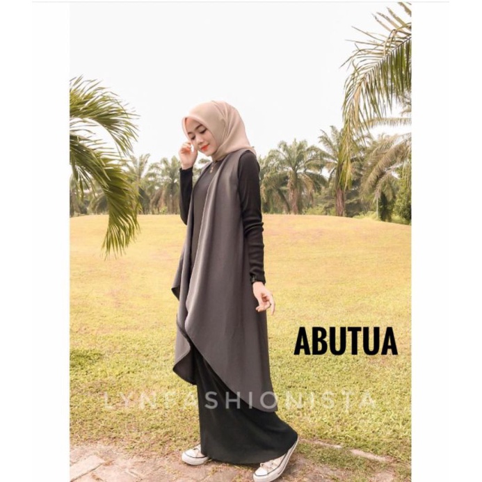 LYNFASHIONISTA-LONG OUTER WANITA MUSLIM MODEL LAYER DEPAN TEBAL/JOLIE