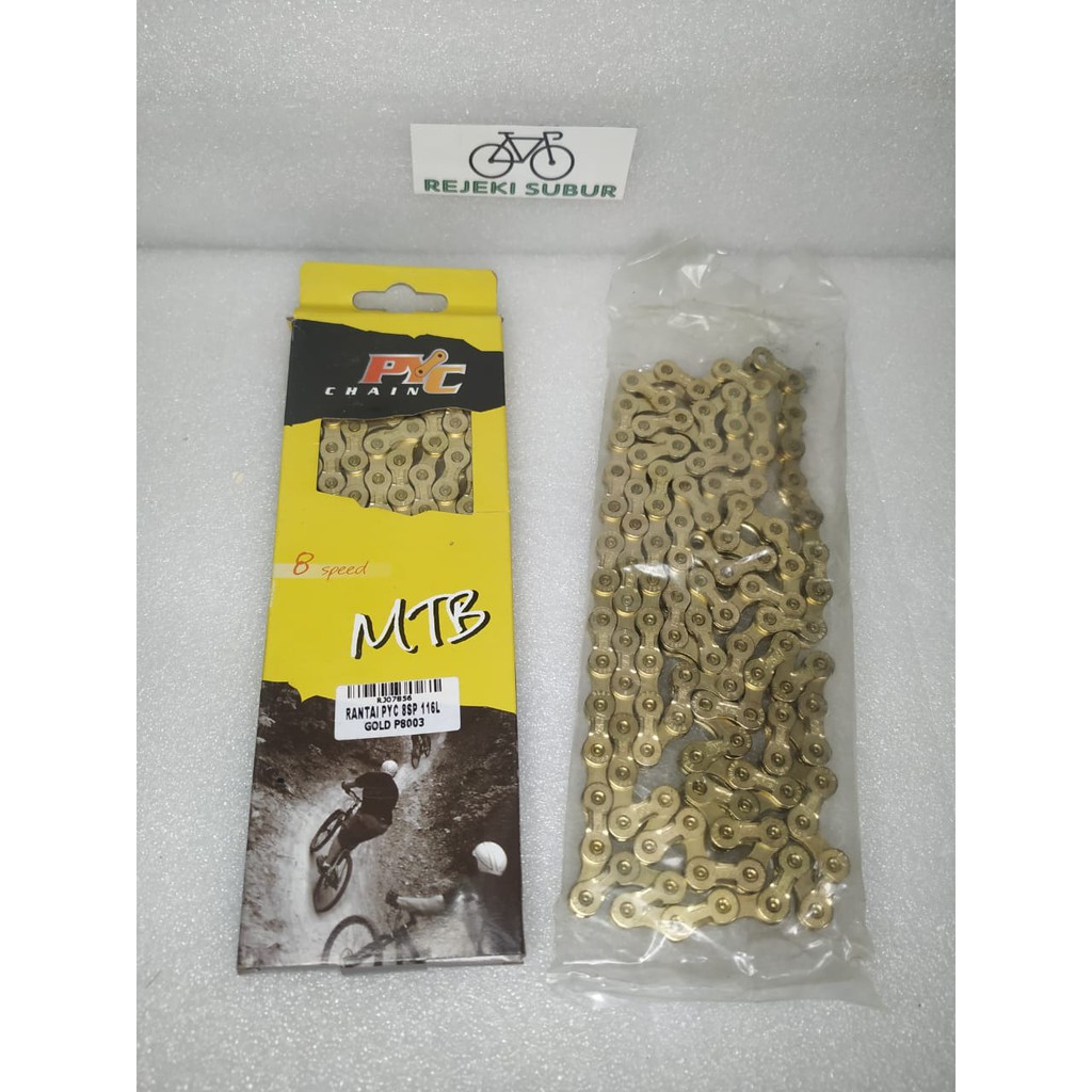 Rantai Sepeda PYC 8 Speed GOLD Series Full Link Rantai Emas PYC Chain