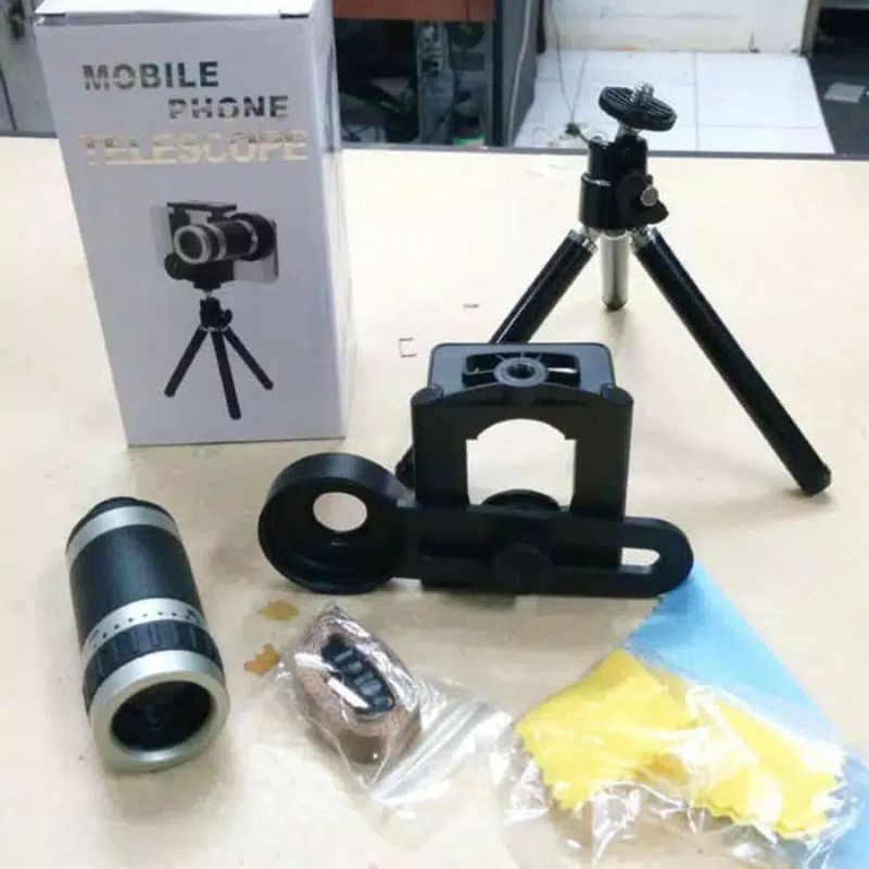 Lensa Telezoom Tripod 8X Zoom Lens Telescope Konser Samsung Xiaomi Oppo