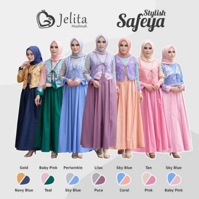 Gamis Safeya dress merek Jelita muslimah
