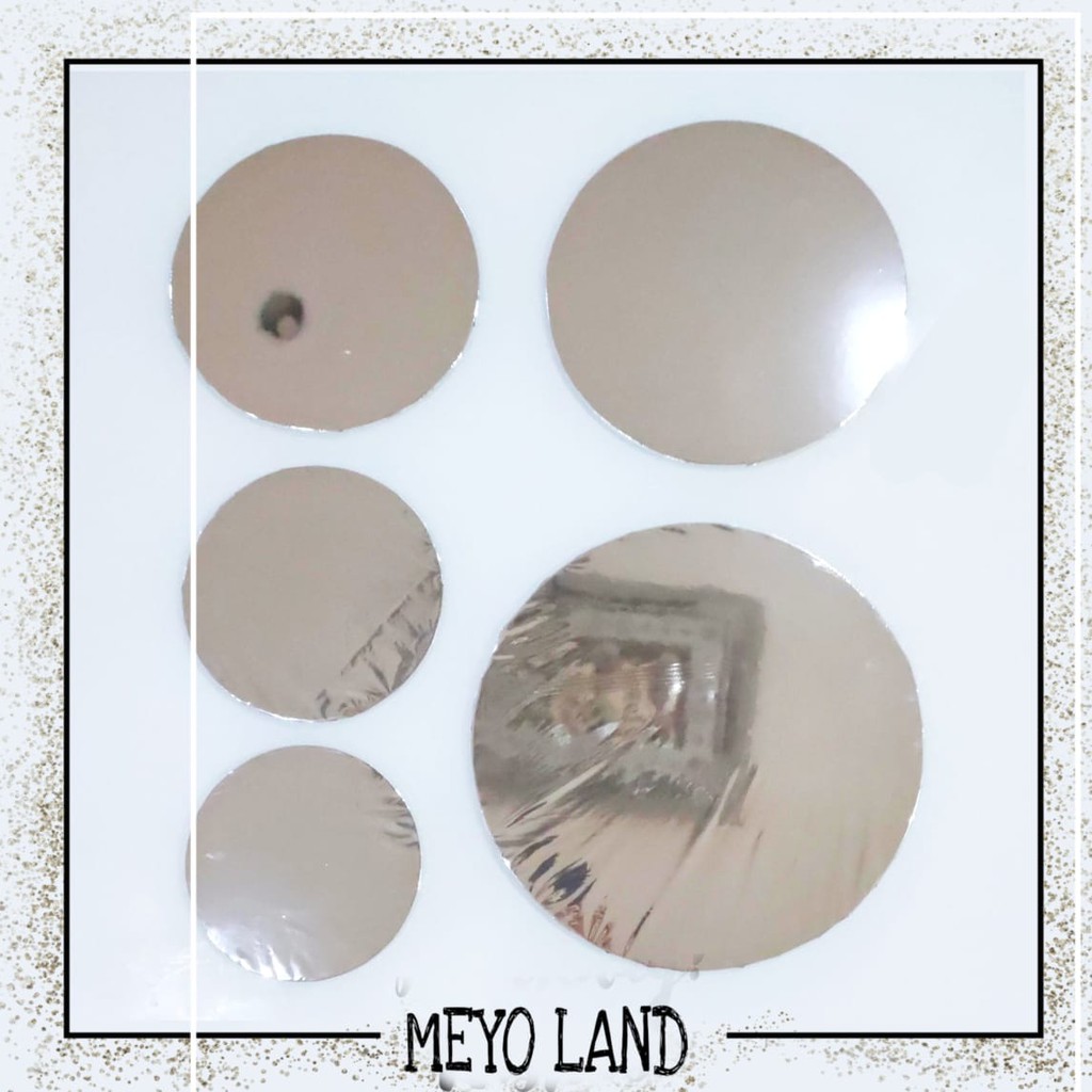 Tatakan BULAT 60 cm alas kue SILVER (3 PCS) triplek cake board circle 60cm perak papan diameter