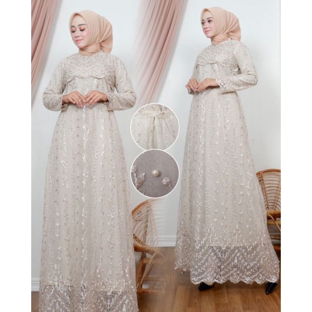 GAMIS PESTA GAMIS RATU KEBAYA MODERN GAMIS BRUKAT TILE ORIGINAL DFS KEBAYA