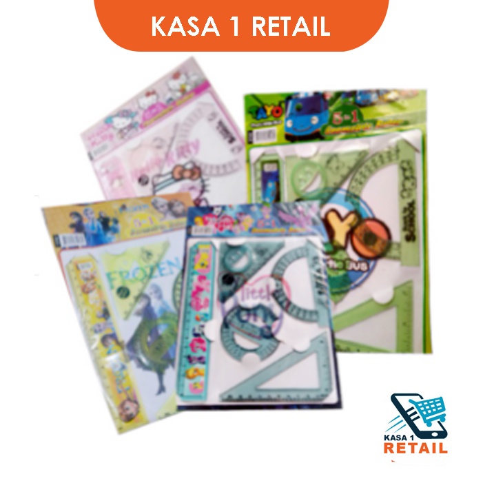 

Penggaris Set 5in1 Ukuran Besar Motif Karakter