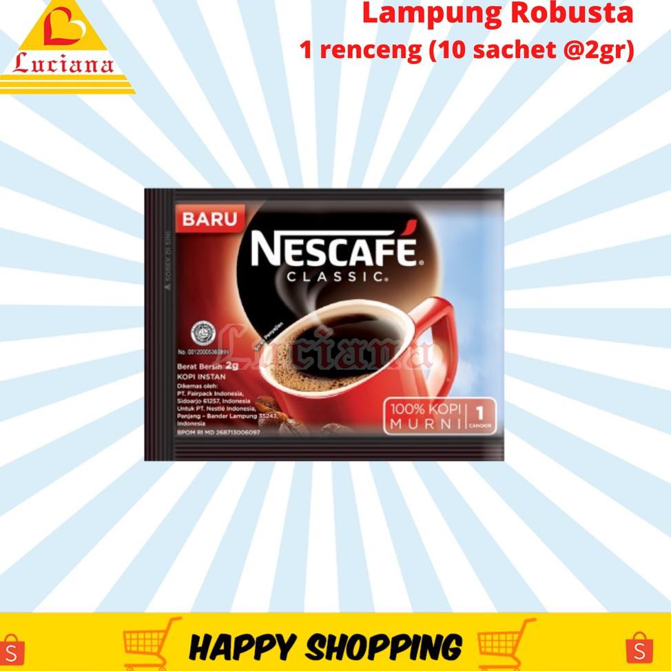 

[Star MaLL TR 27Ma7C\] Kopi Nescafe Classic Sachet 2gr isi 10pcs (1 RENCENG ) ☏