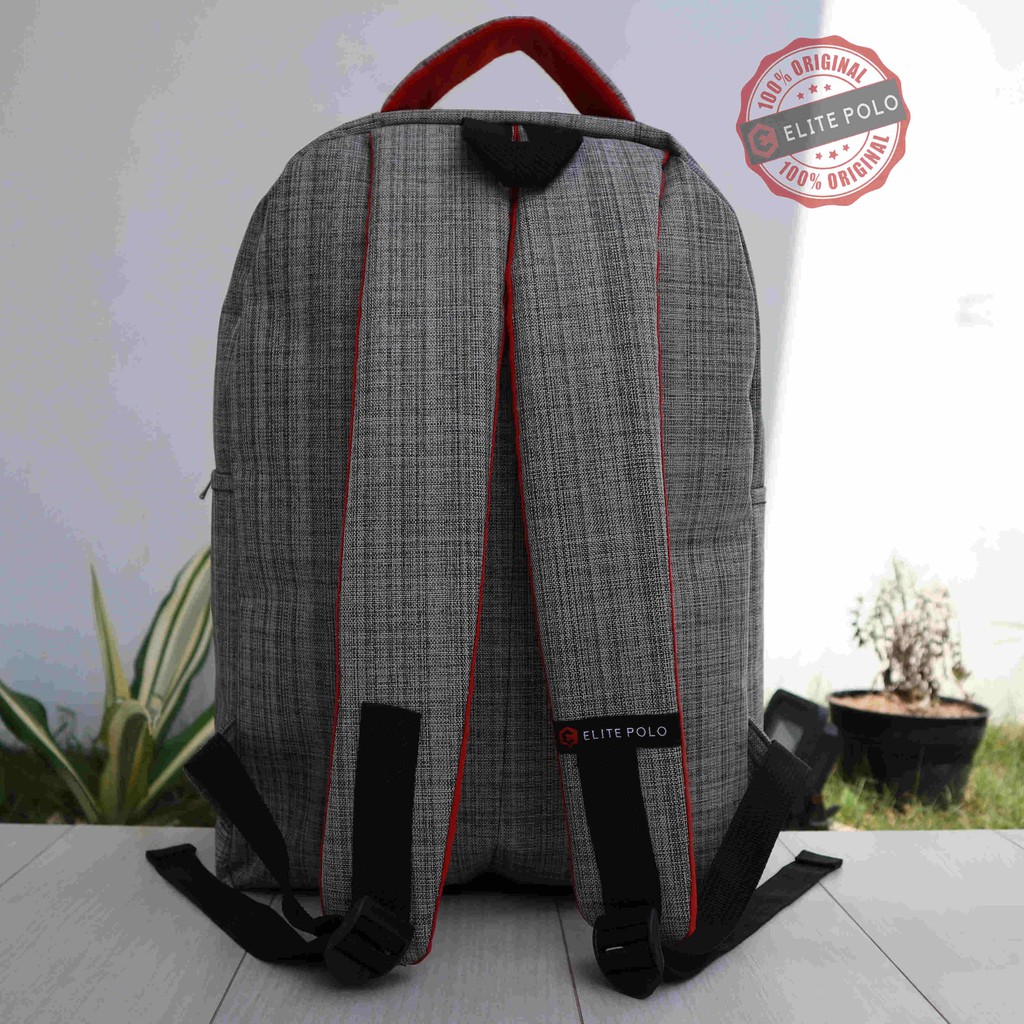 Jual Tas Ransel Laptop Elte Polo Original Sekolah Kuliah Seminar Murah Warna Abu2