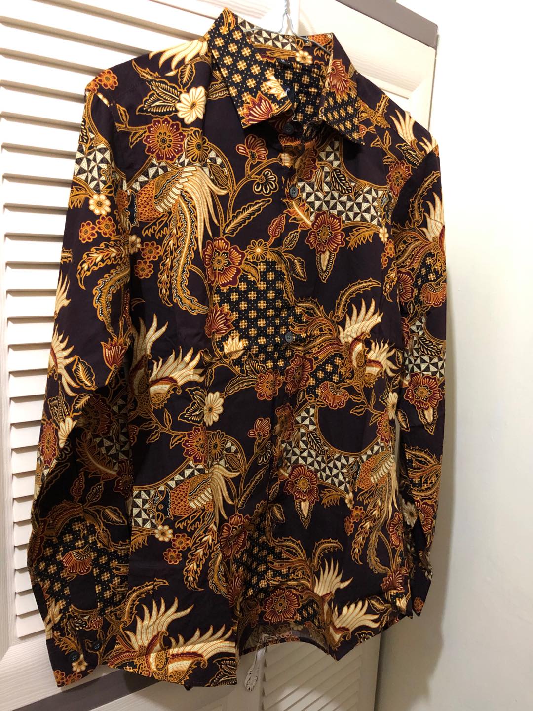 Odza Batik Slim Fit Long Sleeves Fashion Hem Kemeja Batik Lengan Panjang Darian