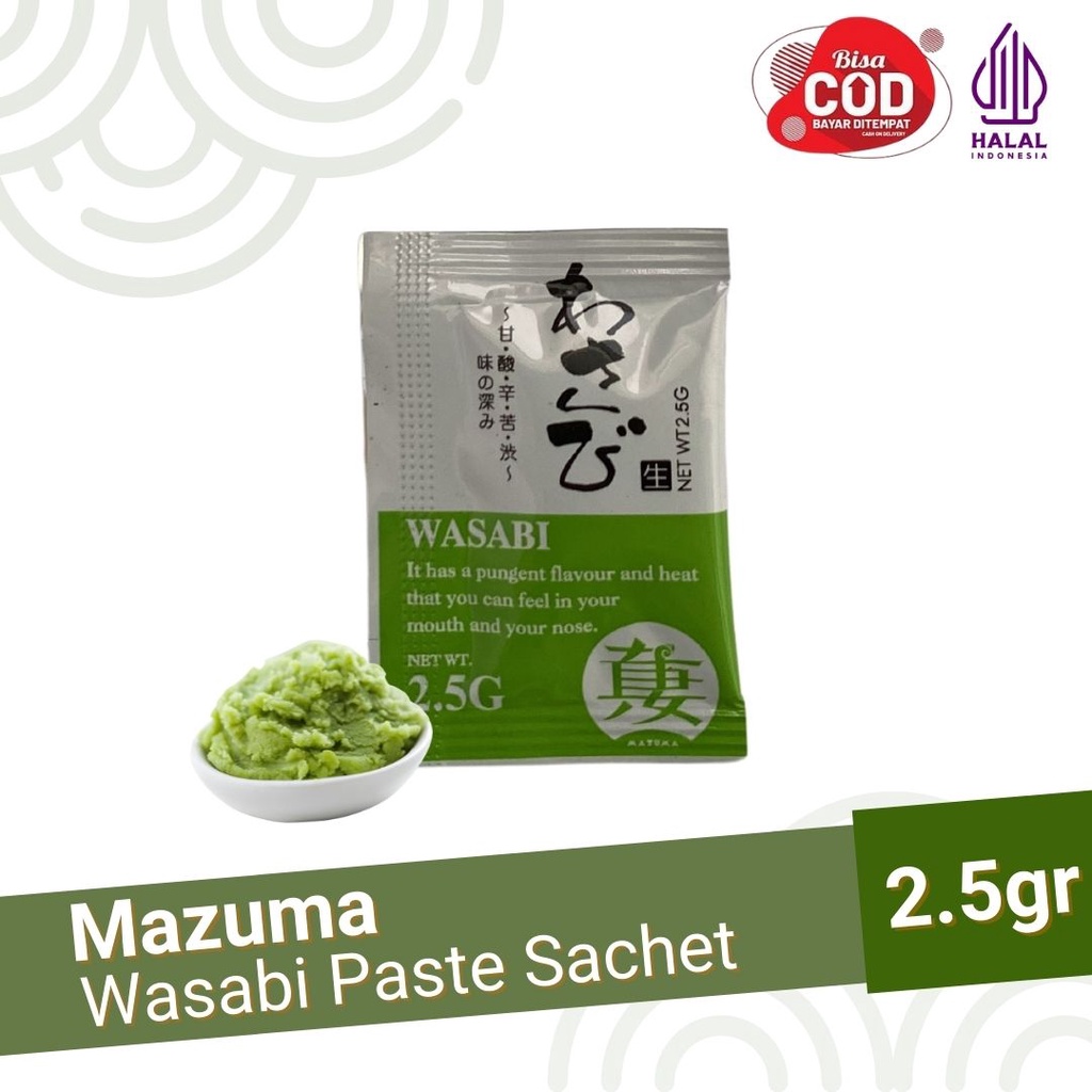 Mazuma Wasabi Sachet 2,5gr 1 pack (500pcs) Halal - Wasabi Paste 2,5gr - Wasabi 1kg