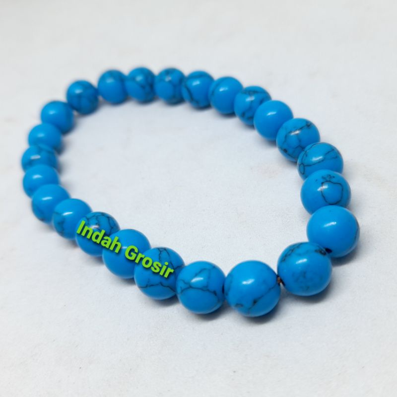 GELANG BATU PIRUS BLUE 8MM ORIGINAL