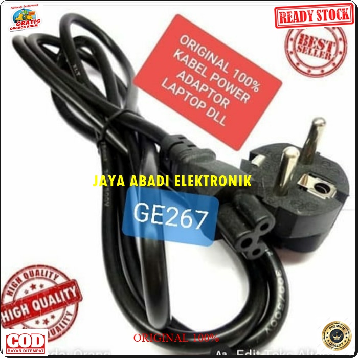 G267 ORIGINAL KABEL POWER ADAPTOR LAPTOP DLL 3 LUBANG KOMPUTER PC ELEKTRONIK CABEL CABLE LISTRIK SETRUM CAS G267  original Kabel power tebal cable laptop rice cooker DLL multi fungsi notebook 3lubang komputer pc listrik cas casan elektronik setrum elektri