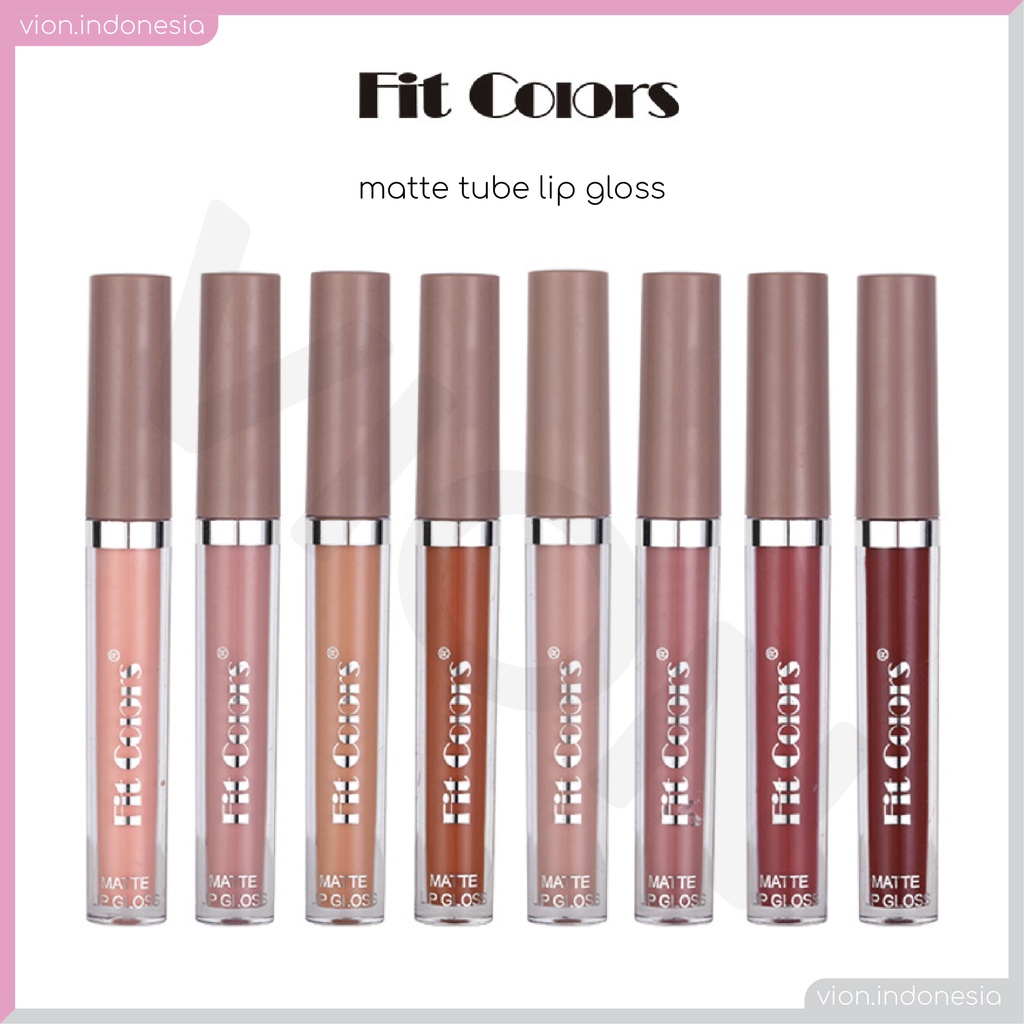 FIT COLORS Matte Color Lipstick Lip Glaze Lip Gloss Tahan Lama Lipstik Original FC009