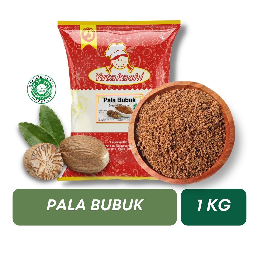 Pala Bubuk Asli 1Kg Yutakachi / Biji Pala Bubuk / Nutmeg Powder /  Bumbu Rempah Bubuk Murni Kualitas Premium Pusat Bumbu