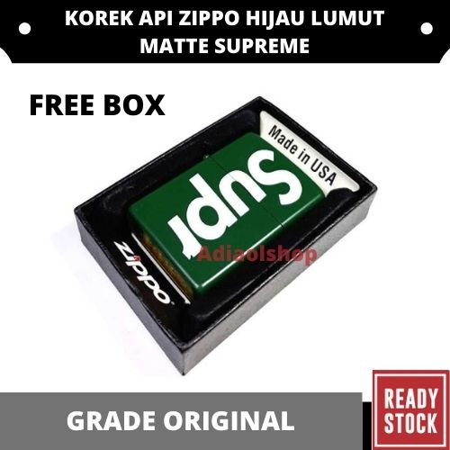 KOREK API ZIPPO HIJAU LUMUT MATTE SUPREME