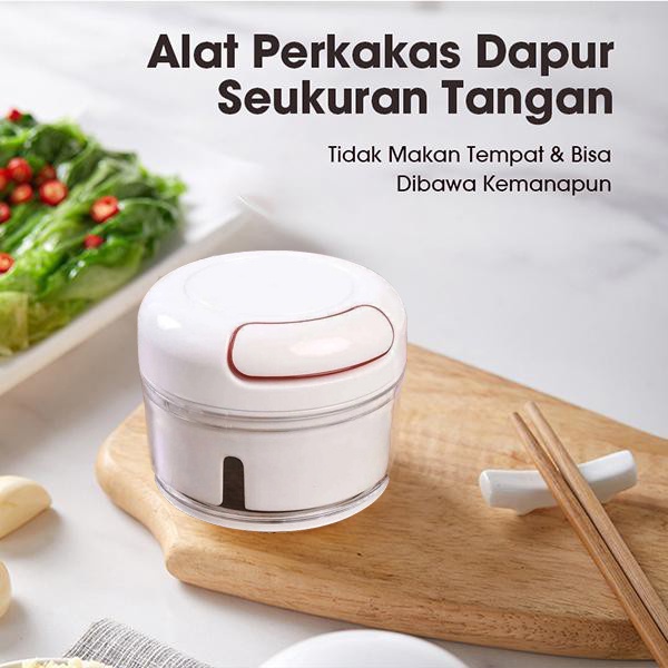 Mini Speedy Chopper Tarik Penghancur Gilingan Bumbu Choper Serbaguna Masher /Mini Garlic Puller Garlic Mud Artifact Kitchen Accessories High Quality Blender Plastik /Manual Bawang Mini Chopper Speedy  Garlic Chopper Penghalus Bumbu Tali Nilon  Penggiling