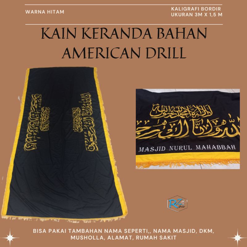 rz Grosir TUTUP KERANDA KALIGRAFI BAHAN TEBAL (DRILL)