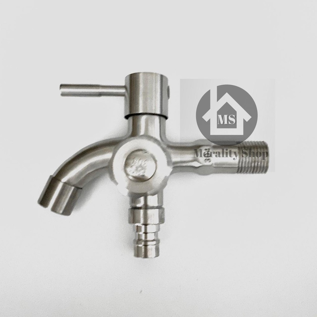 Kran Cabang Stainless 304 tebal Kombinasi 5003/06-Keran Air Shower double K03A/B12