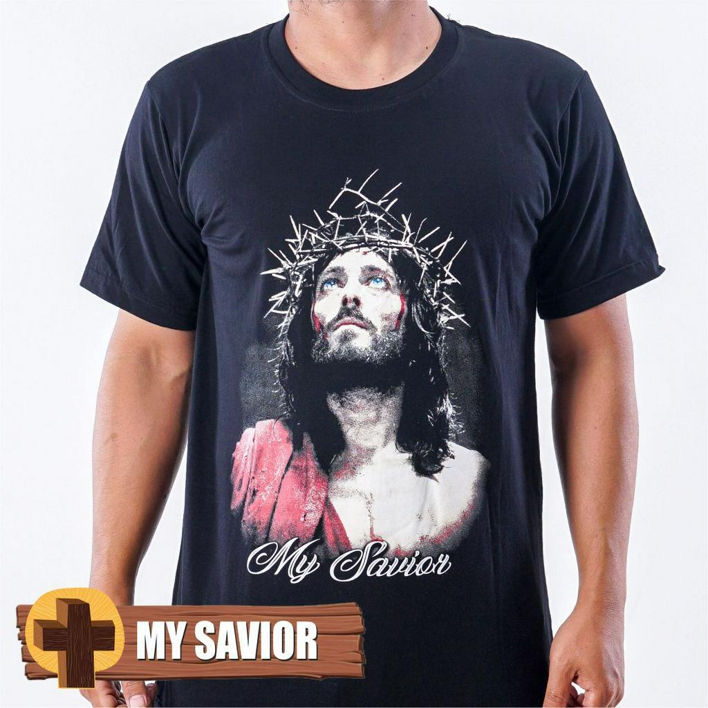 Kaos Rohani Yesus My Savior / Baju Rohani Distro Kristen Katholik / Kaos Rohani Pria Wanita