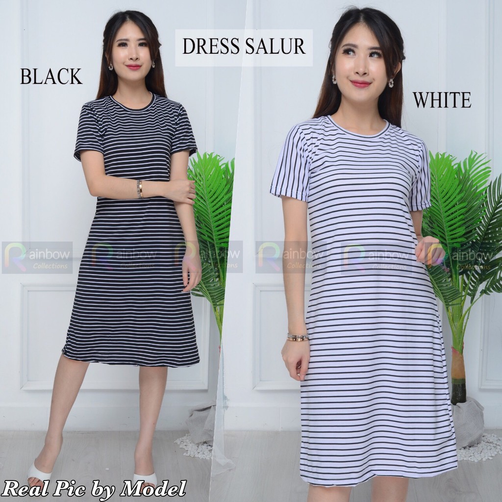 DRESS / LONG DRESS MAVY STRIPE (SALUR) SPANDEX SOFT