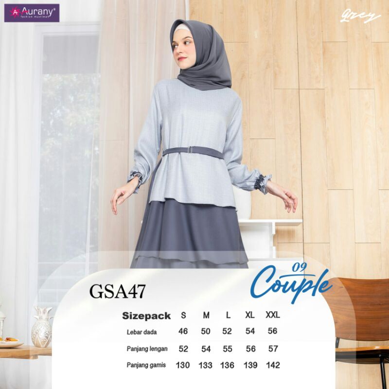 BAJU GAMIS GSA 47 GREY BY AURANY