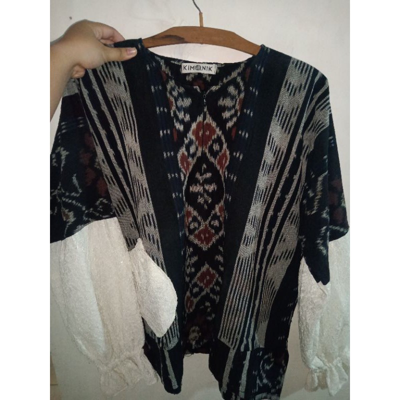 PRELOVED BAJU TENUN MIX BRUKAT KIMONIK OUTFIT (KIVALACE BROWNIES)