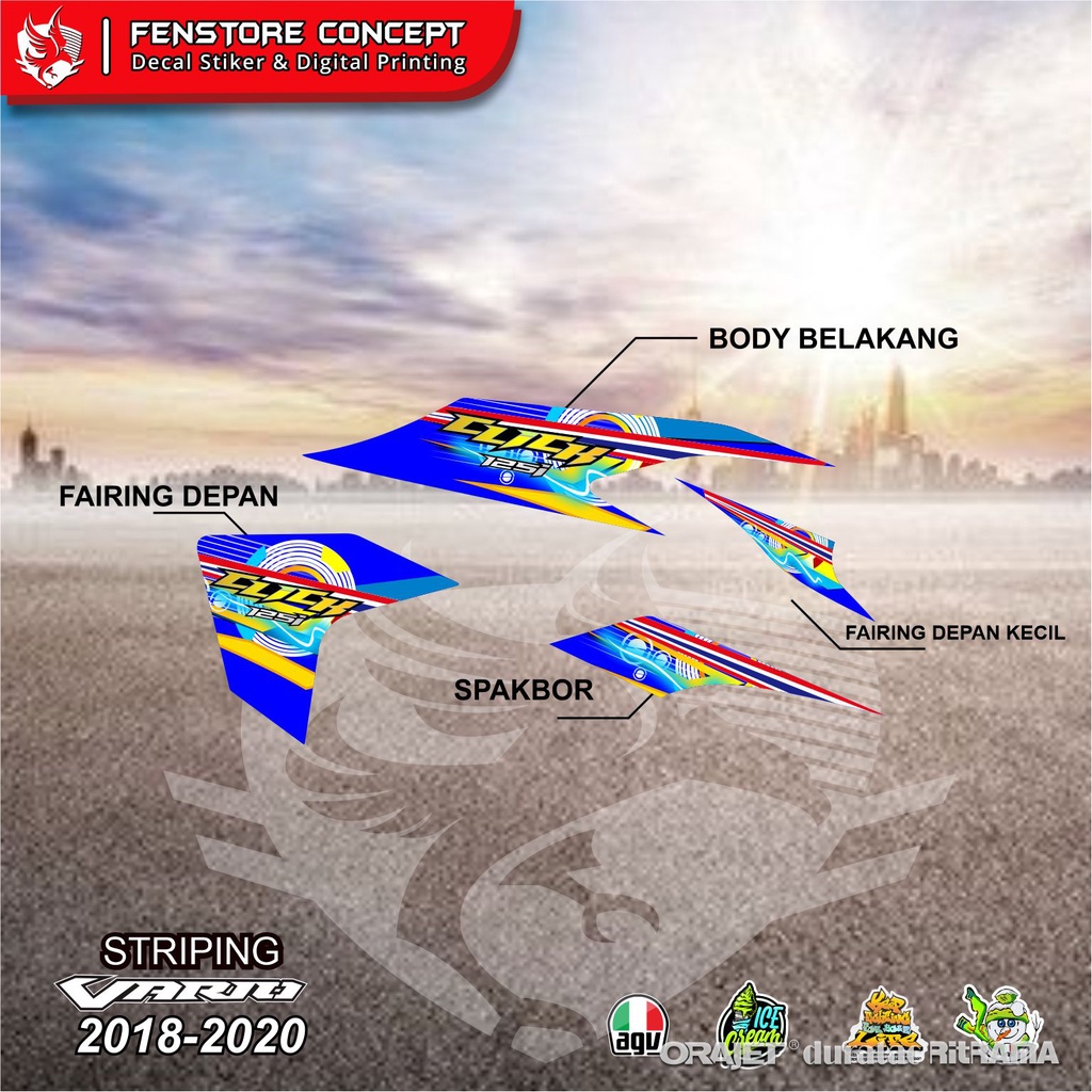 Jual Sticker Striping Lis Variasi Motor Vario 125 - Stiker Variasi